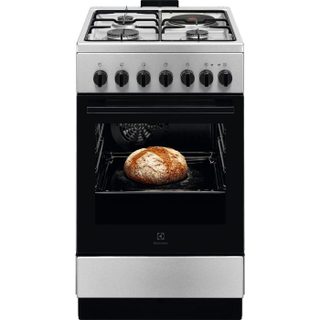 Cuisinière Mixte Electrolux LKM520011X Inox 4 Feux 57L Chaleur Tournante Grill Electrique