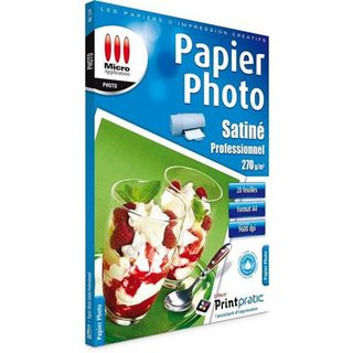 Papier D'impression Micro Appli Pack De 25 Feuilles Papier Photo Satiné A4