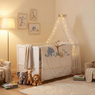 Lit Bébé Évolutif Convertible Savanna Friends Bois Blanc 70x140 Roba