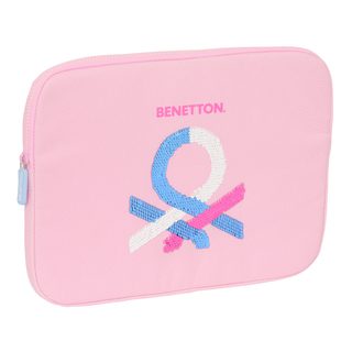 Housse D'ordinateur Portable Benetton Pink Rose 15,6'' 39,5 X 27,5 X 3,5 Cm