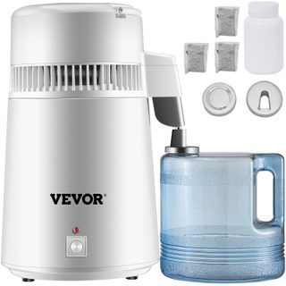 Vevor Distillateur D'eau 4 L En Acier Inoxydable 750w, Produit 1 L/h D'eau Pure Pour Hôpitaux Et Usage Domestique.