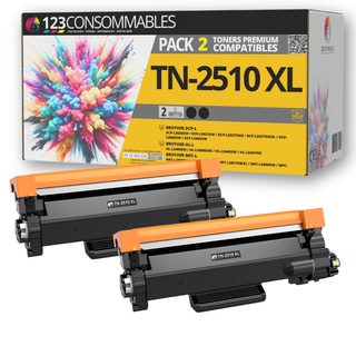 123consommables - Tn2510 Xl - Pack 2 Toners Compatible Avec Brother Tn-2510 Xl Pour Brother Mfc-l280