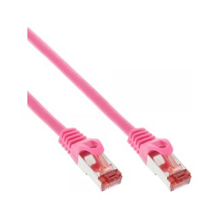 Cable Reseau En Ligne S/ftp Pimf Cat.6 250mhz Pvc Cuivre Rose 1m