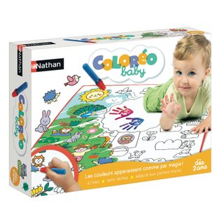 Nathan Tapis d'activités Coloréo Baby 70x70 cm avec stylo à eau et plateau réutilisable