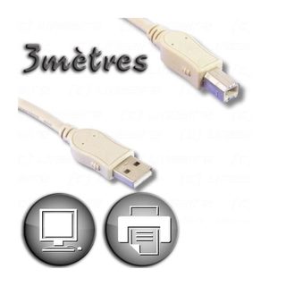 Cable Usb 2.0 A Male / Type B Male 3m