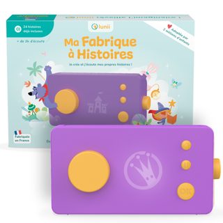 Lunii - Ma Fabrique à Histoires Violette - Conteuse 3-8 ans avec 24 histoires interactives, fabriquée en France