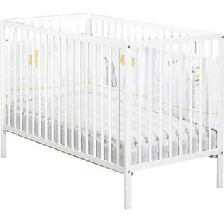 Baby Price Lit Bébé - 120 X 60 Cm - First - Tout Barreaux - En Bois