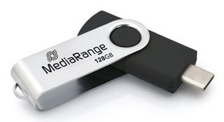 Mediarange Mr1954 Lecteur Usb Flash 128 Go Usb Type-c 3.2 Gen 1 (3.1 Gen 1) Noir, Argent