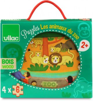 Puzzle Vilac Animaux Du Zoo 4x6 Pièces Multicolor Bois
