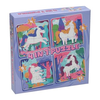 Puzzle 4 En 1 Licorne Puzzle Pour Enfants Carton Coloré