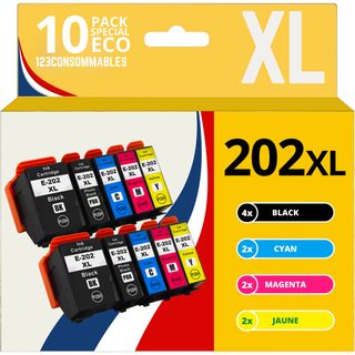 123consommables - 202xl - Pack Cartouches D'encre Compatible Avec Epson 202 Xl 202xl Pour Imprimante