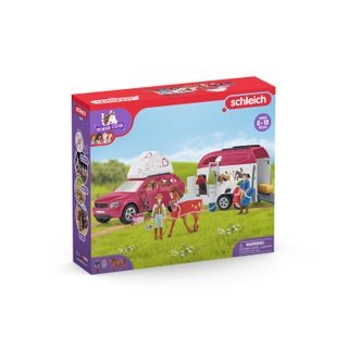 Voyage équestre en voiture et remorque SCHLEICH