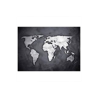 Sticker Mural Déco "map Monde" 50cm Noir