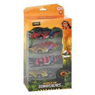 Toi-toys Coffret Voitures Dinosaures Jouet - Voitures De Course Pullback 4 Pièces