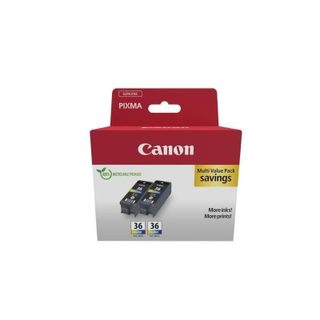 Pack De 2 Cartouches D'encre Couleur - Canon - Cli-36 Cl - Jet D'encre - 12 Ml