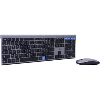Ensemble Clavier Souris Sans Fil - Azerty - Métal - Silencieux - Touches Ciseaux