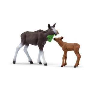 Schleich - Élan Femelle Avec Veau - 42603 - Gamme : Wild Life