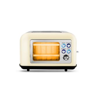 Kitchencook - Toasteo_glass_beige - Grille-pain Avec Fenêtre - 2 Larges Fentes - 800 W - Beige