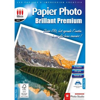 Papier D'impression Micro Appli Photo Brillant Format A3 - 255 G/m² - 15 Feuilles