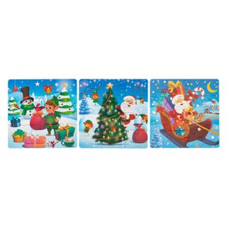 Puzzle De Noël 3-en-1 Pour Enfants - Amusement Hivernal Garanti