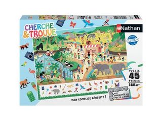 Puzzle Enfant 45 Pièces Nathan Au Zoo Cherche Et Trouve