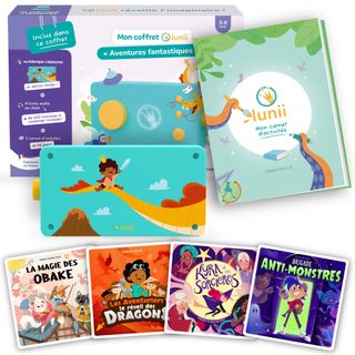 Lunii - Coffret thématique Aventures fantastiques 100 histoires à composer ainsi que 4 livres audio inclus