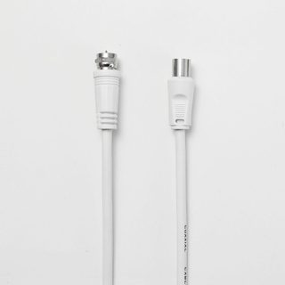Câble Coaxial/satellite 9.52 Mm Mâle/mâle - 2m - Blanc