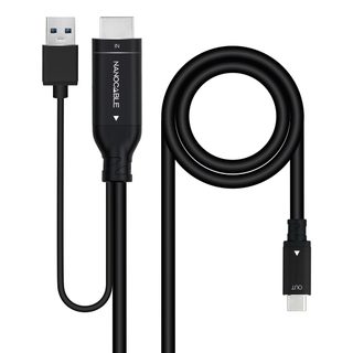 Câble Usb-c Vers Hdmi Nanocable Noir 1,8 M