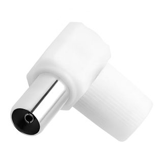 Fiche Tv Coaxial 9.52mm Coudée À 90° Blindé Mâle Blanc Force Power