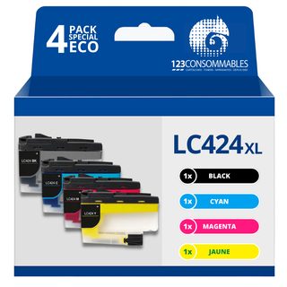 Pack Compatible Brother Lc424, 4 Cartouches