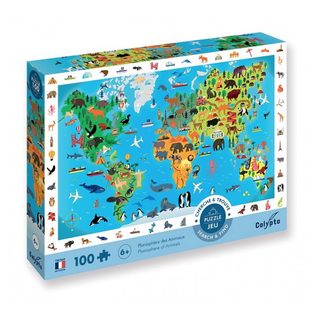 Puzzle Sentosphere Planisphère Des Animaux 61 X 42 Cm Bleu Autre(s) Matière(s)