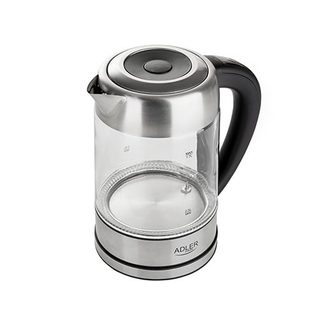 Adler Ad 1247 New Bouilloire 1,7 L 2200 W Noisettes, Acier Inoxydable, Transparent