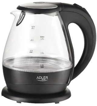Adler Ad 1224 Bouilloire 1,5 L 2000 W Noir, Transparent