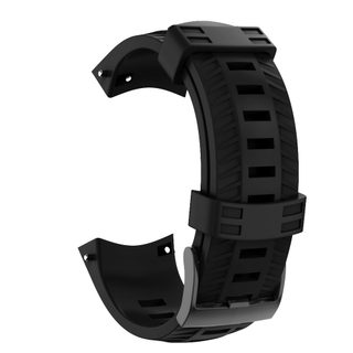 Bracelet (24 Mm) En Silicone Pour Suunto Spartan Sport Wrist Hr/9 Baro/9/d5/7 Black Modèle 2