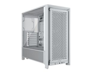 Boîtier Pc Corsair Frame 4000d Moyen Tour 430 Mm Deux Radiateurs 360 Mm Blanc Plastique Acier Verre Trempé