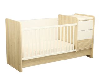Lit Combiné Évolutif Sauthon Paloma 140x70 Transformable 90x190 Marron Bois