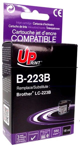 Cartouche Encre Uprint Compatible Brother Lc-223bk Noir