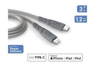 Câble Usb-c Lightning Force Power 1,2 M 15 W Gris Plastique Recyclé