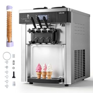 Vevor Machine À Glace Molle Commerciale Machine À Crème Glacée De Table 20-28l/h