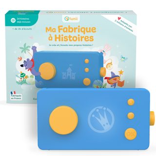 Lunii - Ma Fabrique à Histoires Bleue - Conteuse Interactive 3-8 ans avec 24 histoires audio, fabriquée en France.