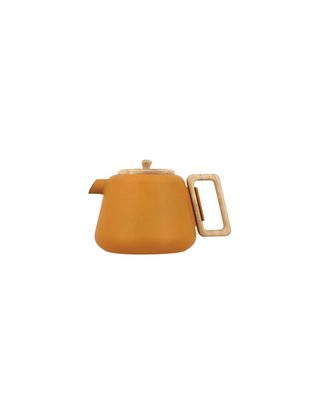 Théière En Fonte Jaune Avec Couvercle En Bois 1l Viggo - Ogo Living