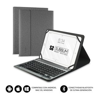 Subblim Sub-kt2-bt0002 Clavier Pour Tablette Qwerty Espagnole Bluetooth Gris