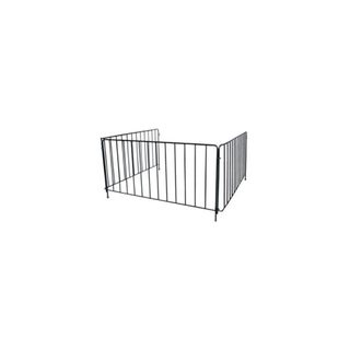 Barrière Sécurité Poêle Aduro 3 Panneaux Métal Laqué Noir 110 X 110 X 60 Cm