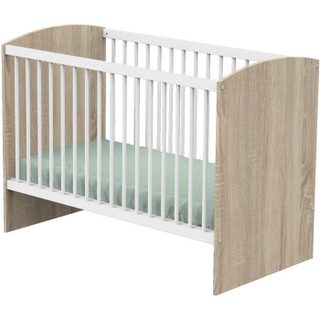 Sauthon Lit bébé - 120 x 60 cm - Matelas inclus - Access - Bois/Blanc