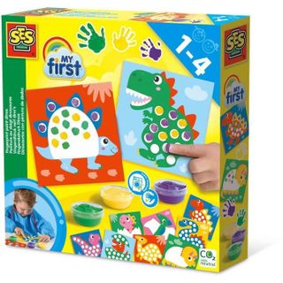 My First - Peinture Au Doigt - Dinosaures - Ses Creative - Peins 10 Cartes De Dinosaures.
