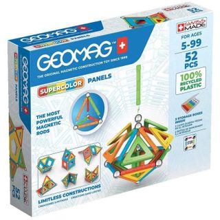 Jeu De Construction Magnétique - Supercolor Panels Recycled 52 Pieces - Jouet Éducatif - 3d - Durable