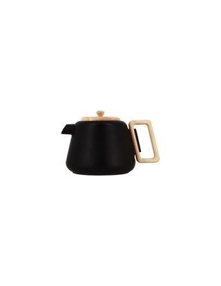 Théière En Fonte Noire Avec Couvercle En Bois 1l Viggo - Ogo Living