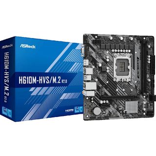 Carte Mère Asrock H610m-hvs Ddr4 Lga 1700 Micro Atx Noire