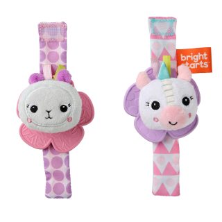Hochet Et Jouet De Dentition Bright_starts Licorne Et Lama Sans Bpa Rose Violet