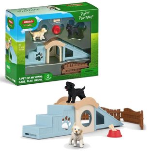 Schleich Farm World Aventure Chiots 42763 Maison Chien Rampe Toit Balançoire